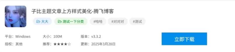 子比主题 – 文章主内容详细信息样式