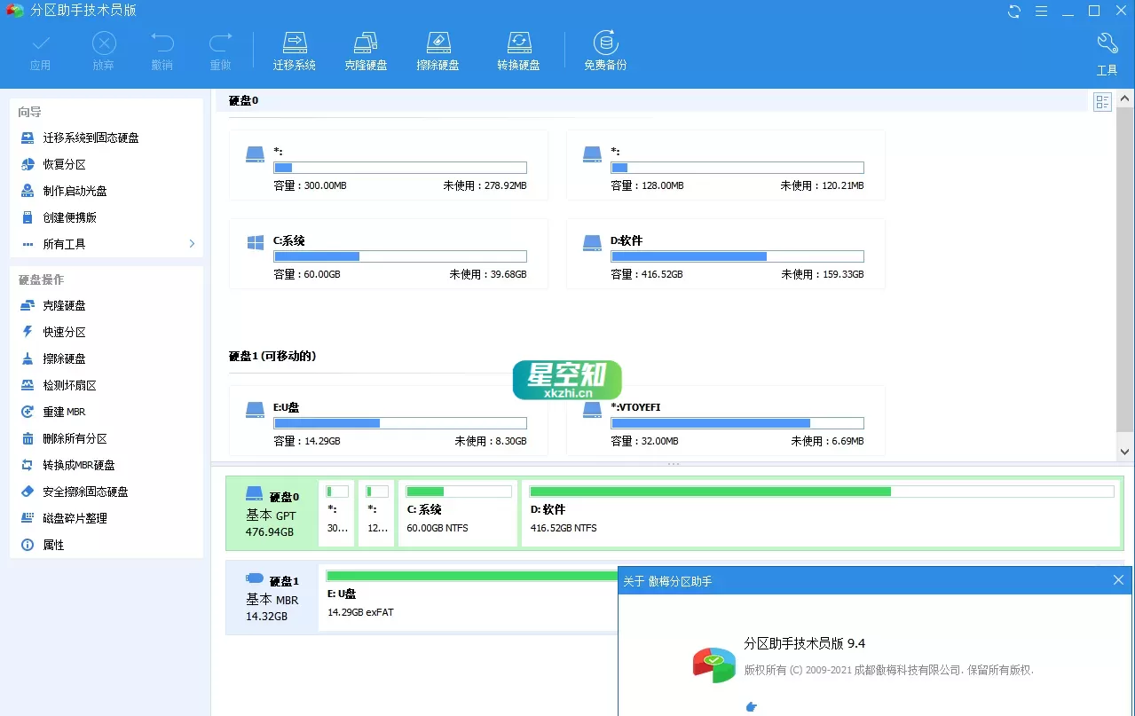 AOMEI PAssist分区助手技术员 v10.8.2 绿色便携版