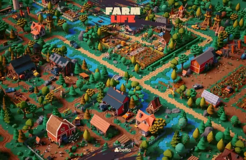 Farm Life 卡通农场牧场场景农具农民道具农作物家禽-星空知